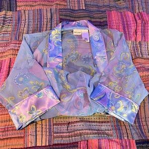 VINTAGE DELICATES Pastel Mesh/Silk Robe